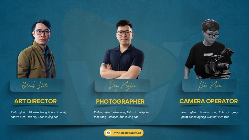Dải ảnh chân dung chuyên nghiệp (headshot) của 2-3 chuyên gia chủ chốt 