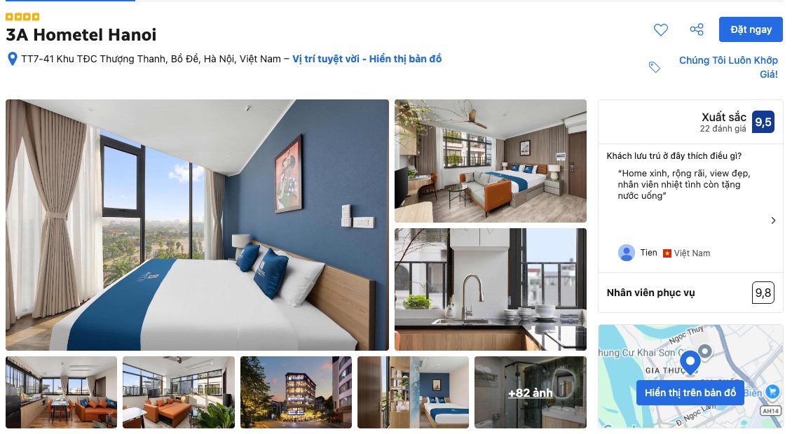 3A Hometel Hanoi trên Booking.com đạt 9,5/10, chụp ảnh căn hộ dịch vụ | Media WinWin