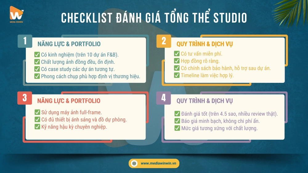 Checklist để lựa chọn Studio đúng ý - chuẩn gu