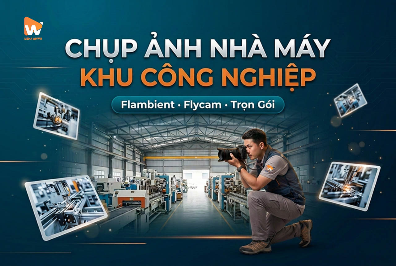 Chụp ảnh nhà máy khu công nghiệp Media WinWin · nhiếp ảnh gia chụp cận cảnh dây chuyền sản xuất