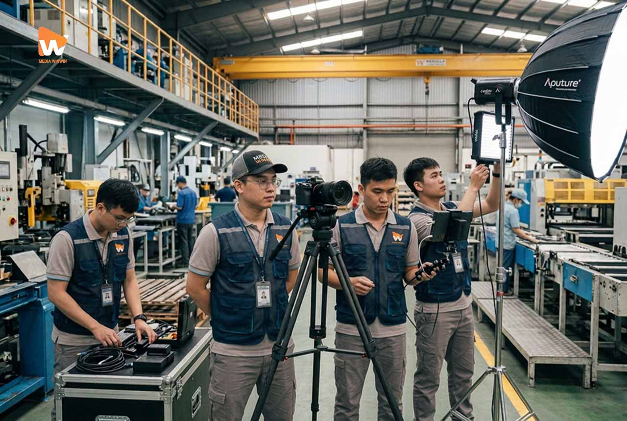 Nhiếp ảnh gia Media WinWin chụp dây chuyền sản xuất, quy trình chụp ảnh nhà máy chuyên nghiệp | Media WinWin