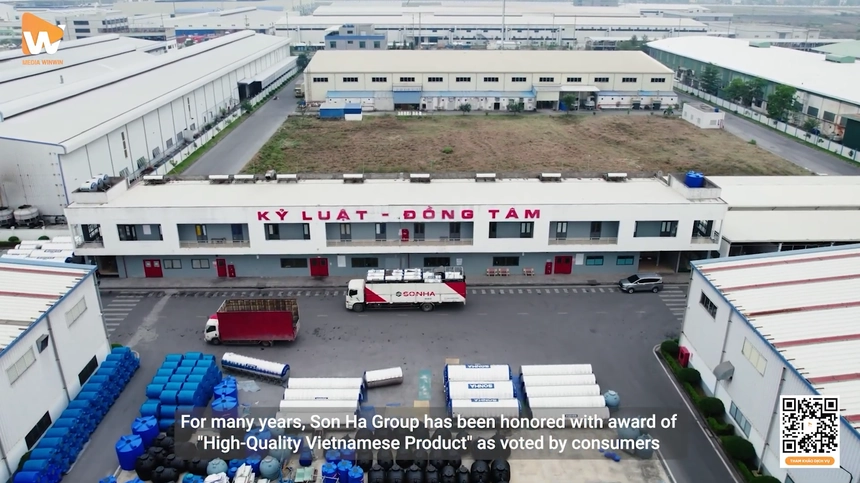 Toàn cảnh nhà máy Sơn Hà hiện đại được chụp từ góc cao
