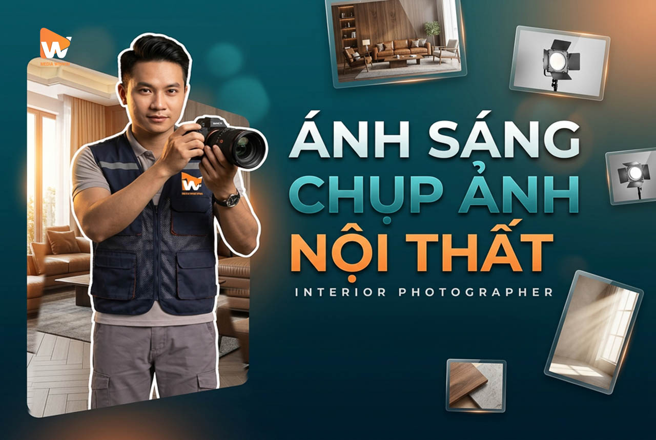 Ánh sáng chụp ảnh nội thất chuyên nghiệp · nhiếp ảnh gia Media WinWin canh sáng phòng khách