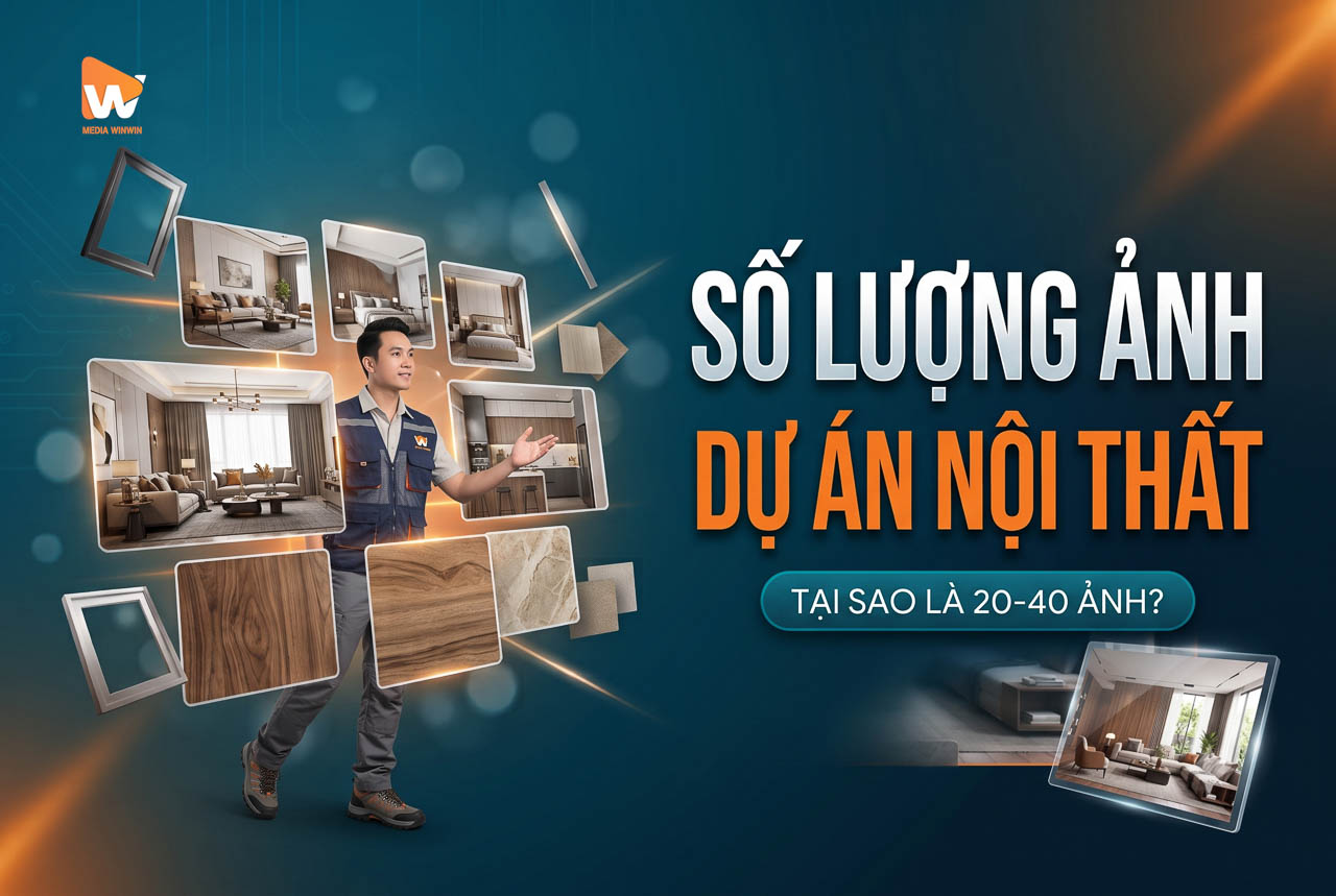 Số lượng ảnh cho dự án nội thất: bộ ảnh nội thất cao cấp Media WinWin bàn giao 20-40 ảnh mỗi dự án
