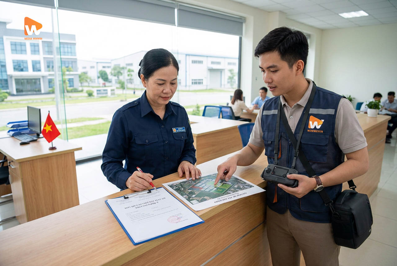media win win xin giấy phép bay fly khu công nghiệp | Media Win Win