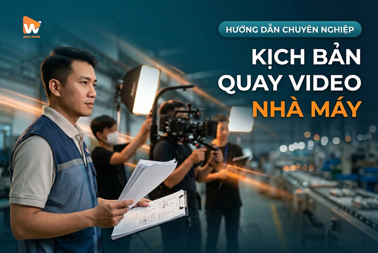 Kịch bản quay video nhà máy chuyên nghiệp · đạo diễn và ekip Media WinWin chuẩn bị sản xuất tại nhà máy