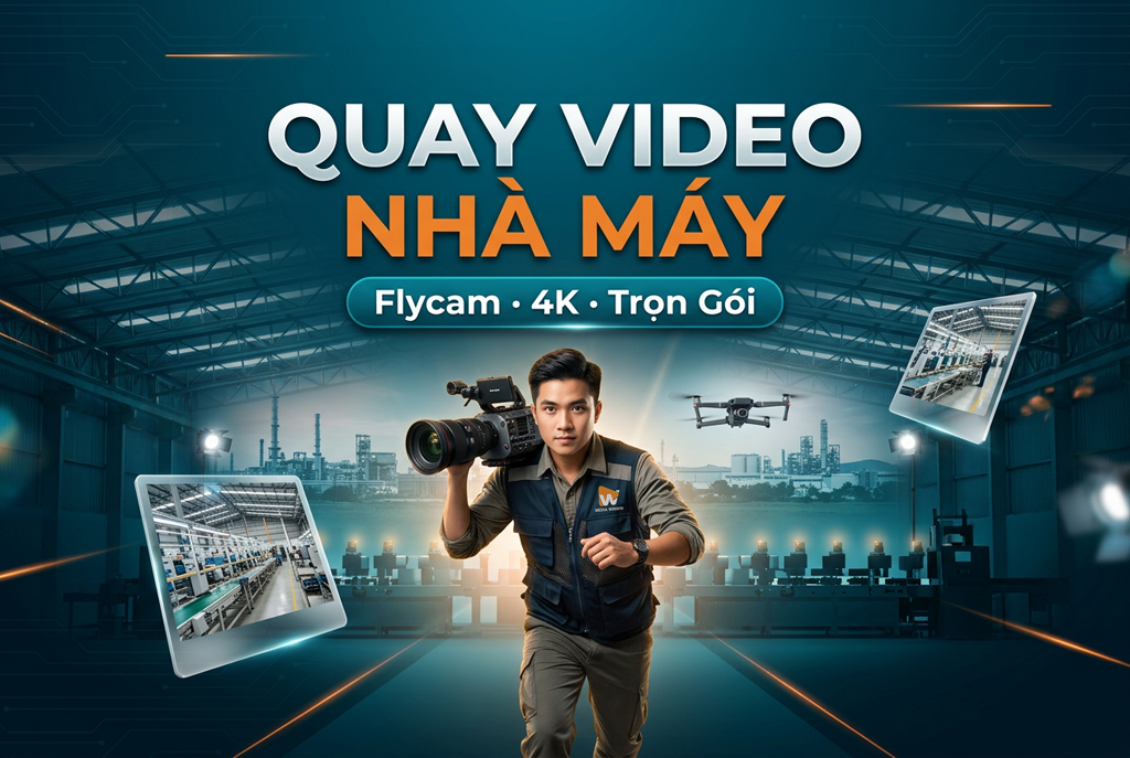 Quay video nhà máy Media WinWin · dịch vụ quay phim flycam 4K khu công nghiệp chuyên nghiệp