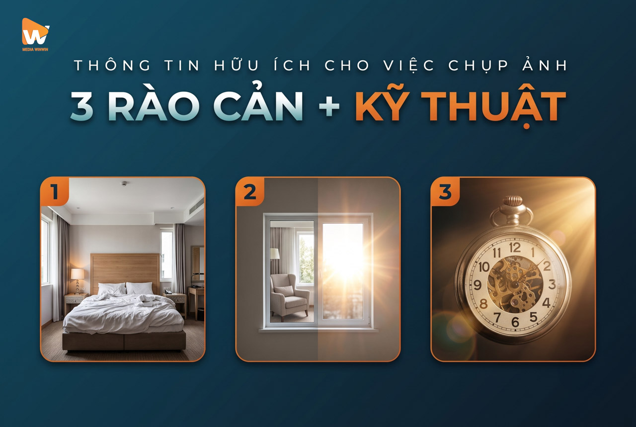3 rào cản kỹ thuật khiến tự chụp ảnh khách sạn thất bại · biến dạng hình học, ánh sáng đa nguồn và light-mapping