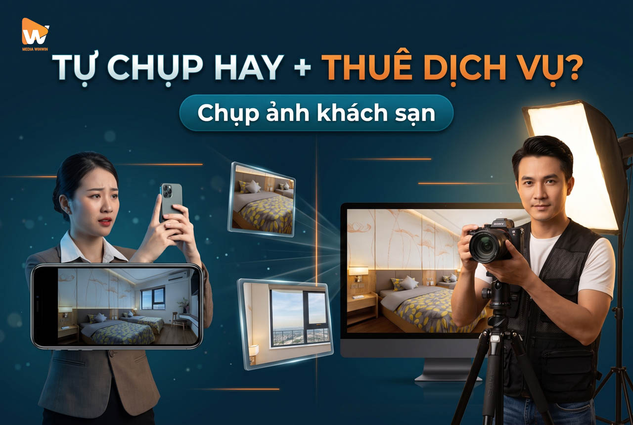 So sánh tự chụp hay thuê dịch vụ chụp ảnh khách sạn · điện thoại chụp phòng tối so với máy Sony chụp phòng sáng chuẩn OTA