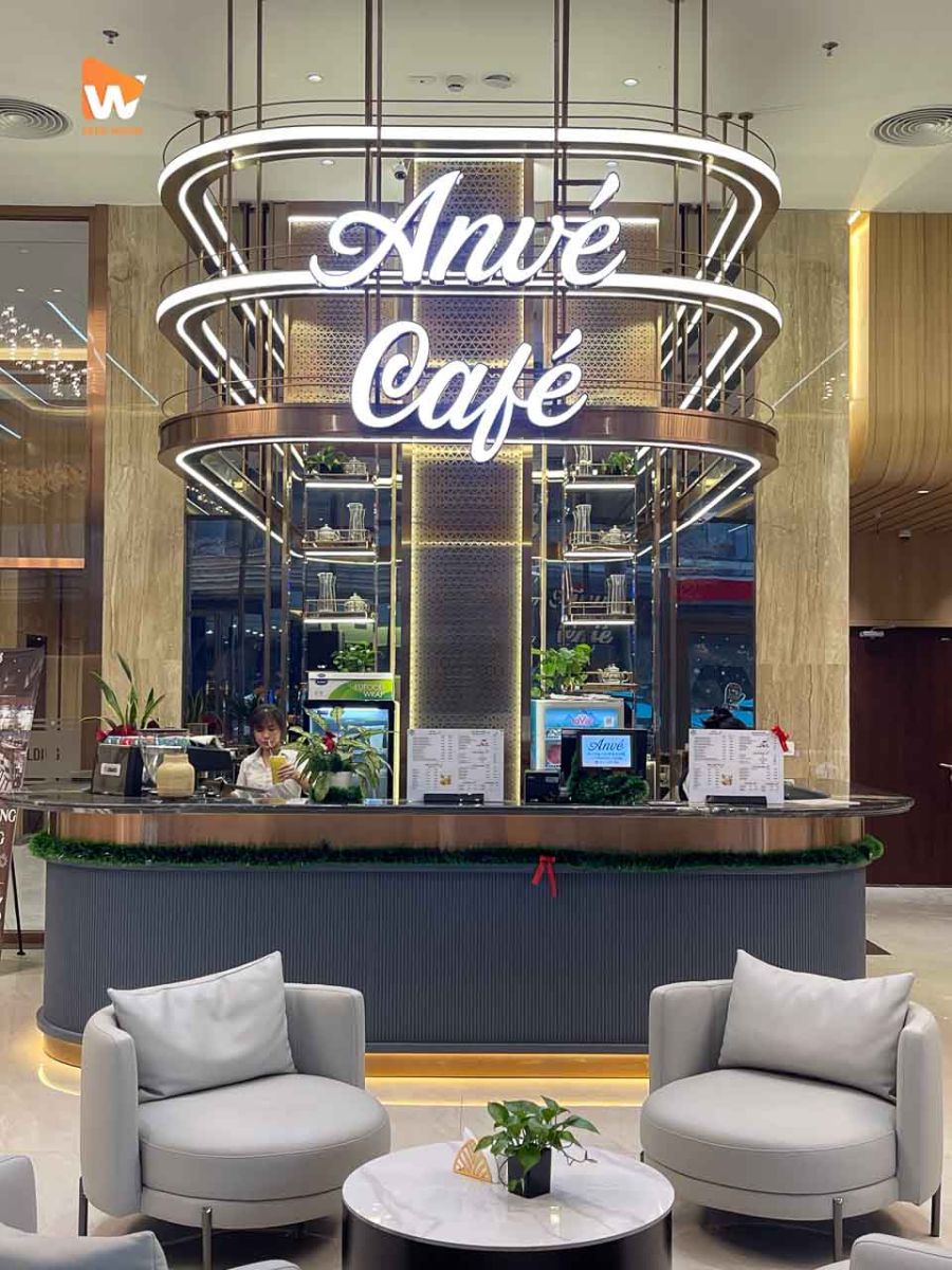 Chụp ảnh khách sạn Aravelle Suites — quán cà phê tầng trệt