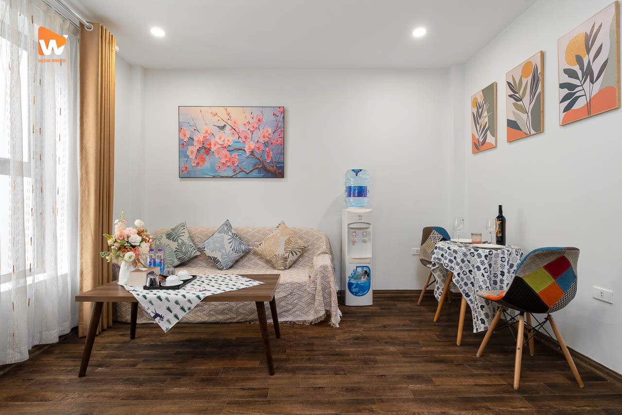 Chụp ảnh căn hộ dịch vụ Nagomi Residence — toàn cảnh một căn studio