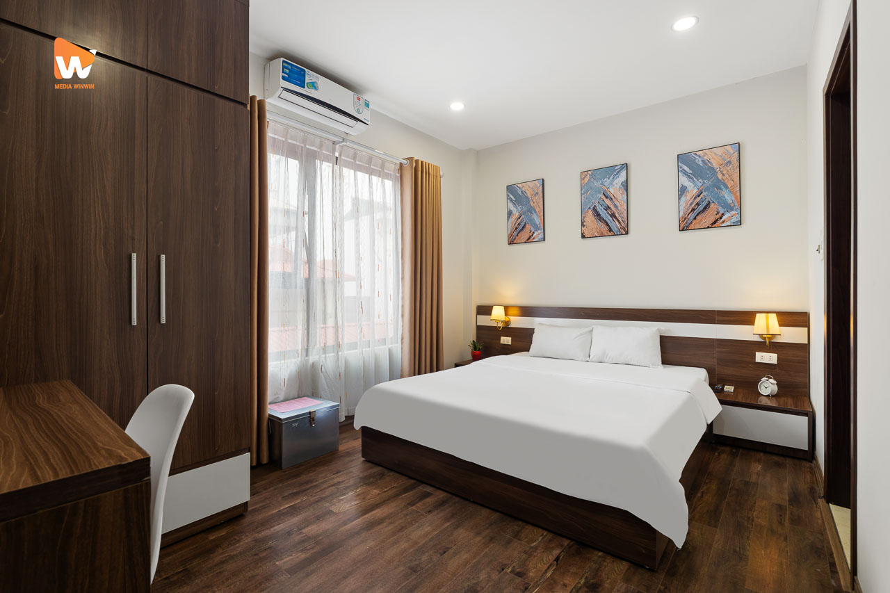 Chụp ảnh căn hộ dịch vụ Nagomi Residence — phòng ngủ trong căn studio