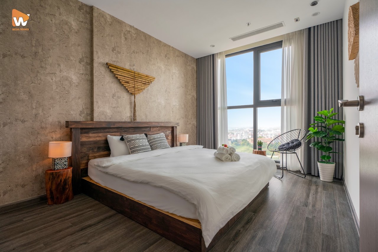 Chụp ảnh homestay Ocean Park — phòng ngủ nhìn ra thành phố