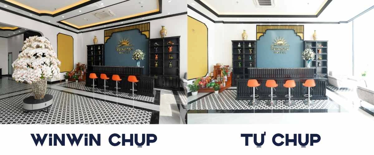 Cùng một không gian nhưng chất lượng hình ảnh từ 2 bên chụp là khác nhau