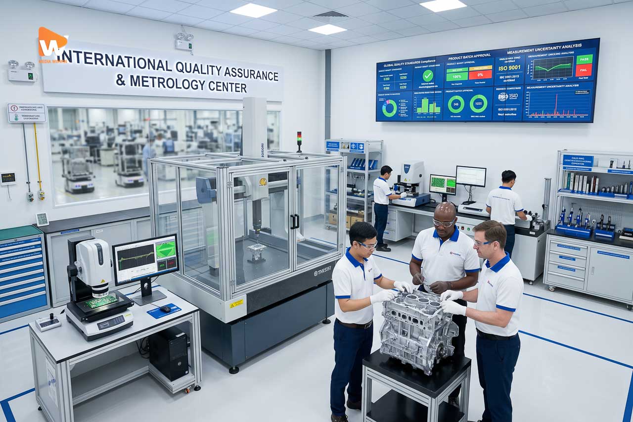 Khu vực kiểm tra chất lượng hoặc phòng kiểm định trong nhà máy, hạng mục mà khách hàng quốc tế, ứng dụng ảnh nhà máy | Media WinWin