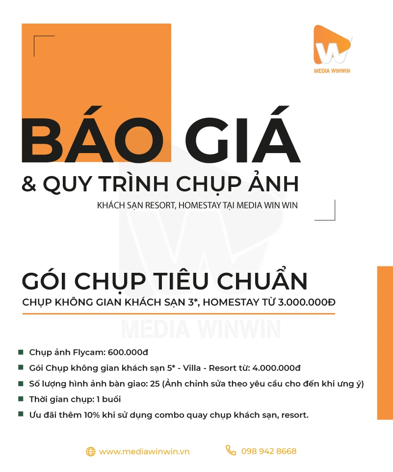 Bảng giá gói chụp ảnh khách sạn resort mới nhất XEM NGAY