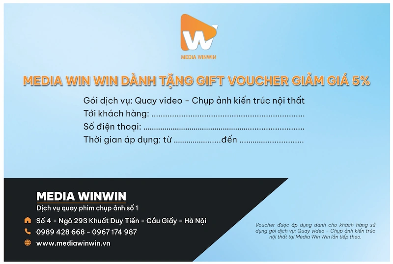 Quay video chụp ảnh nội thất lần 2 nhận voucher quà tặng 5%