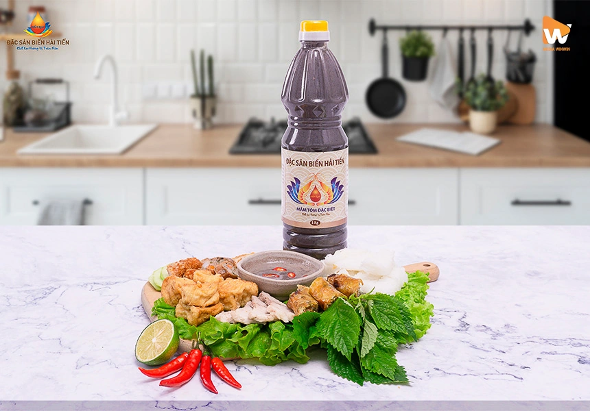 Ảnh chụp sản phẩm đồ ăn đặc trưng Media Win Win thực hiện cho thương hiệu Nước Mắm Quê
