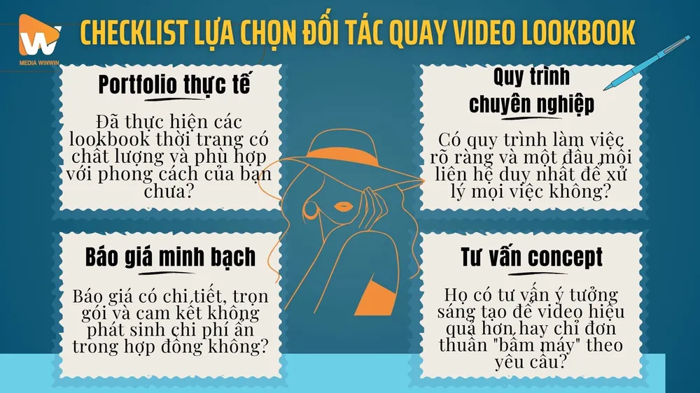 Checklist các tiêu chí quan trọng giúp bạn lựa chọn đúng đối tác quay video lookbook, đảm bảo hiệu quả đầu tư.