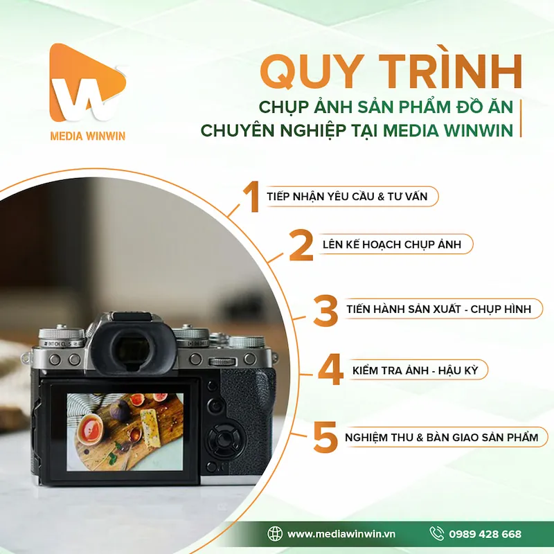 Quy trình chụp ảnh đồ ăn tại Media Win Win
