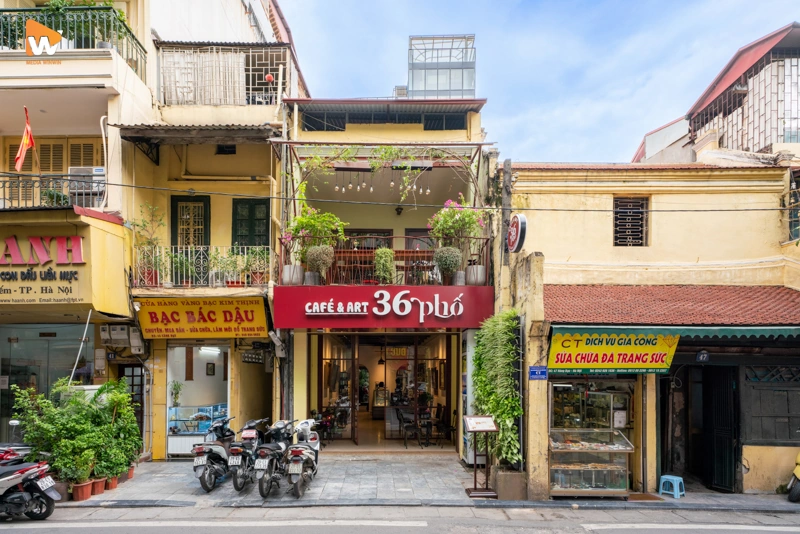 Mặt tiền quán Cafe & Art 36 Phố do Media WinWin thực hiện