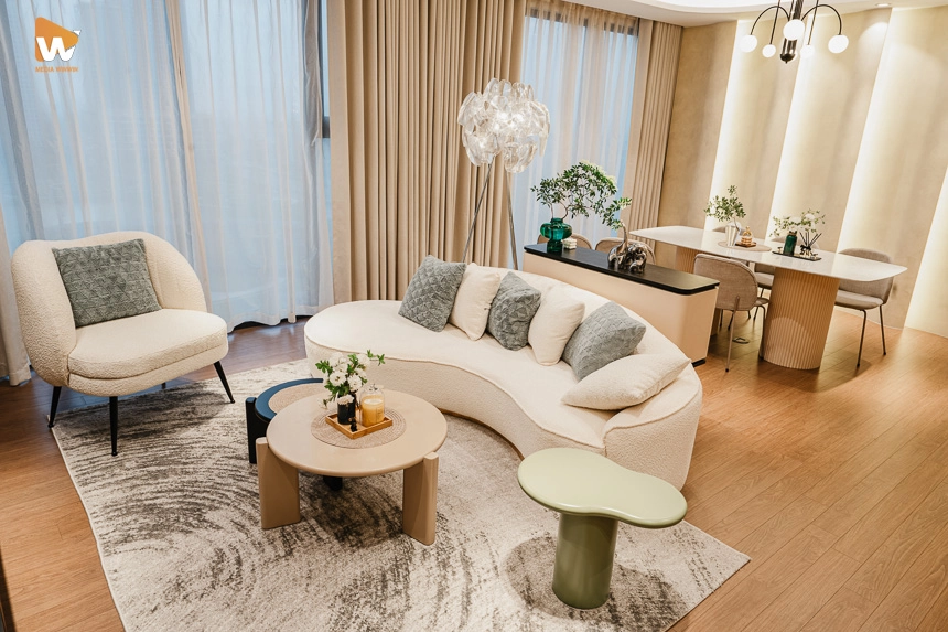 Ảnh chụp nội thất căn hộ Duplex với thiết kế nội thất sang trọng, tinh tế