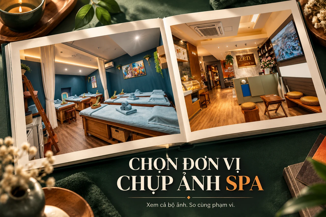 Cách chọn đơn vị chụp ảnh spa qua portfolio và phạm vi báo giá