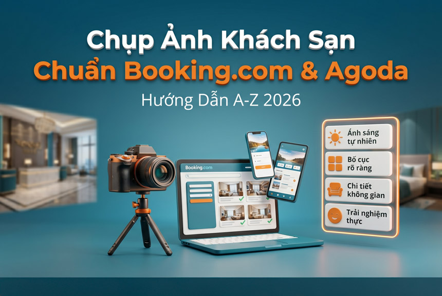 Chụp Ảnh Khách Sạn Chuẩn Booking.com & Agoda: Hướng Dẫn A-Z 2026