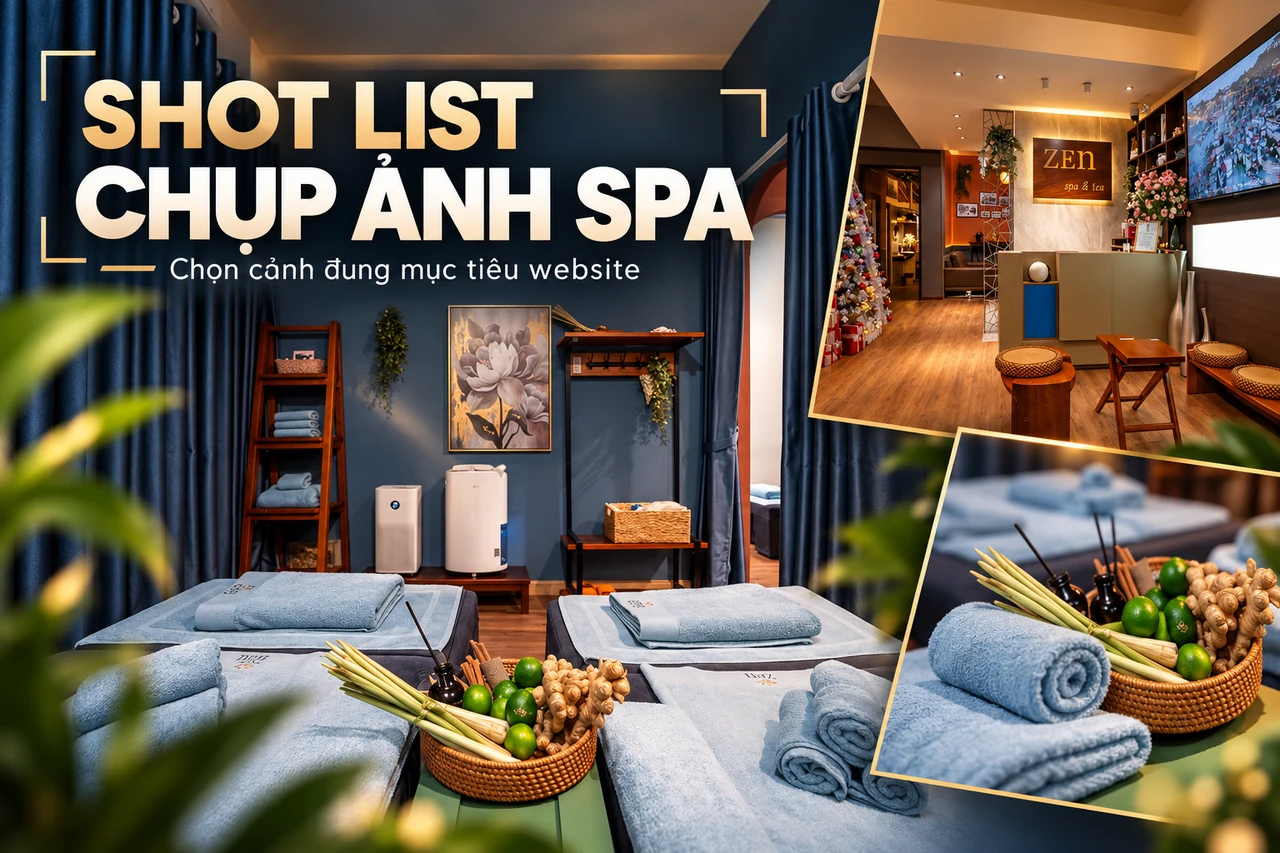 Shot list chụp ảnh spa: chọn cảnh theo mục tiêu website