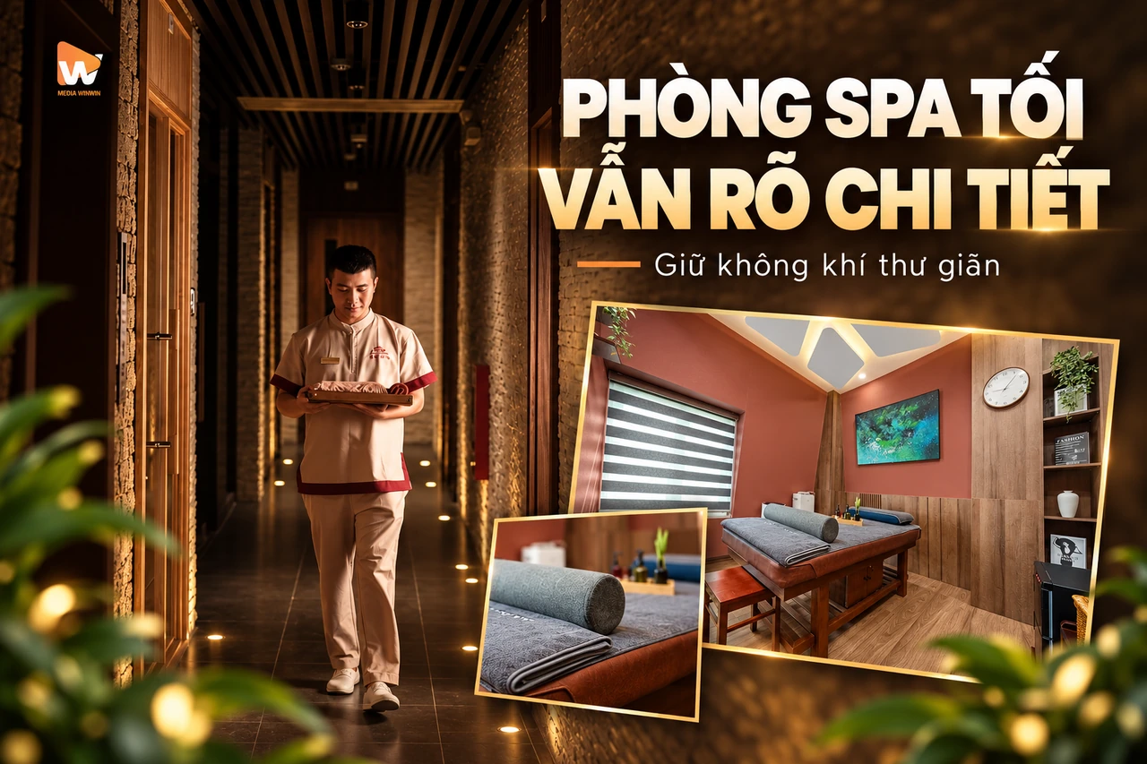 Chụp ảnh phòng trị liệu spa tối mà vẫn giữ không khí thư giãn